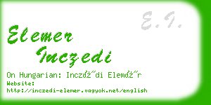 elemer inczedi business card